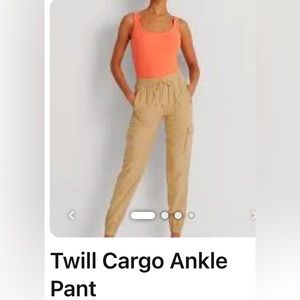 Ralph Lauren Tan Twill Cargo Ankle Pants